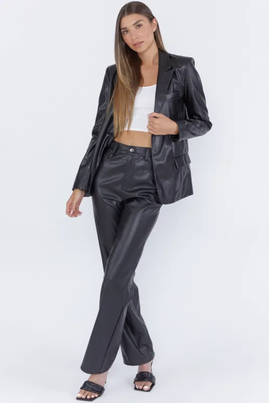 Faux-Leather High Rise Wide Leg Pant sold by Urban Planet