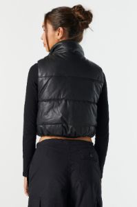 Faux Leather Cropped Puffer Vest sold by Urban Planet