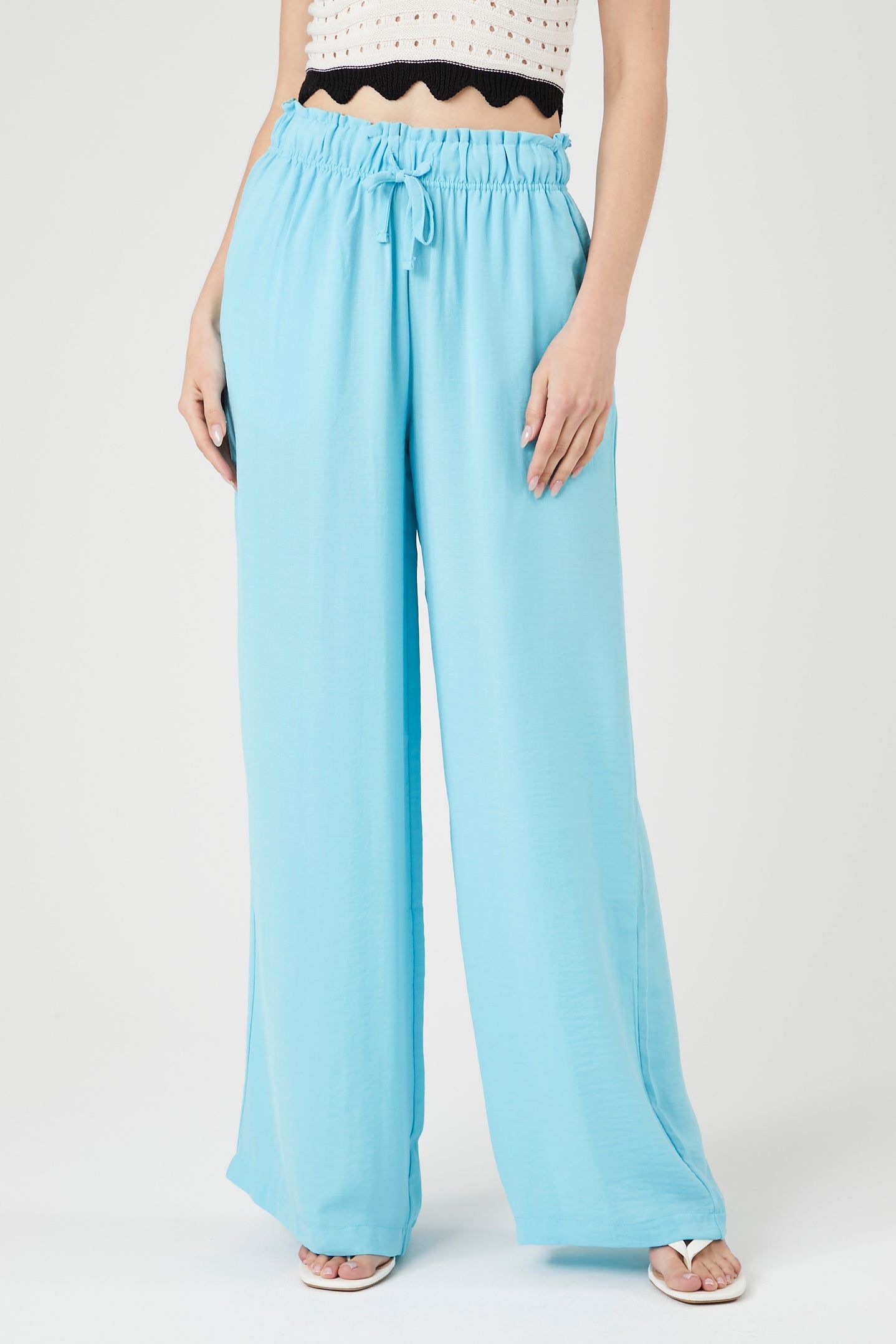 Pantalon à jambe large en crêpe à taille coulissante sold by Urban Planet product image thumbnail 4