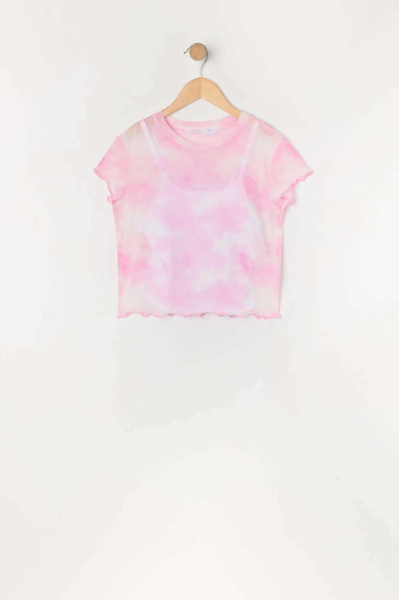 T-shirt en filet noué-teint avec débardeur pour fille sold by Urban Planet