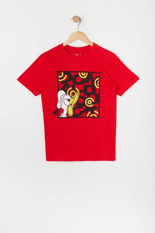 Boys Red Donald Duck Graphic T-Shirt sold by Urban Planet