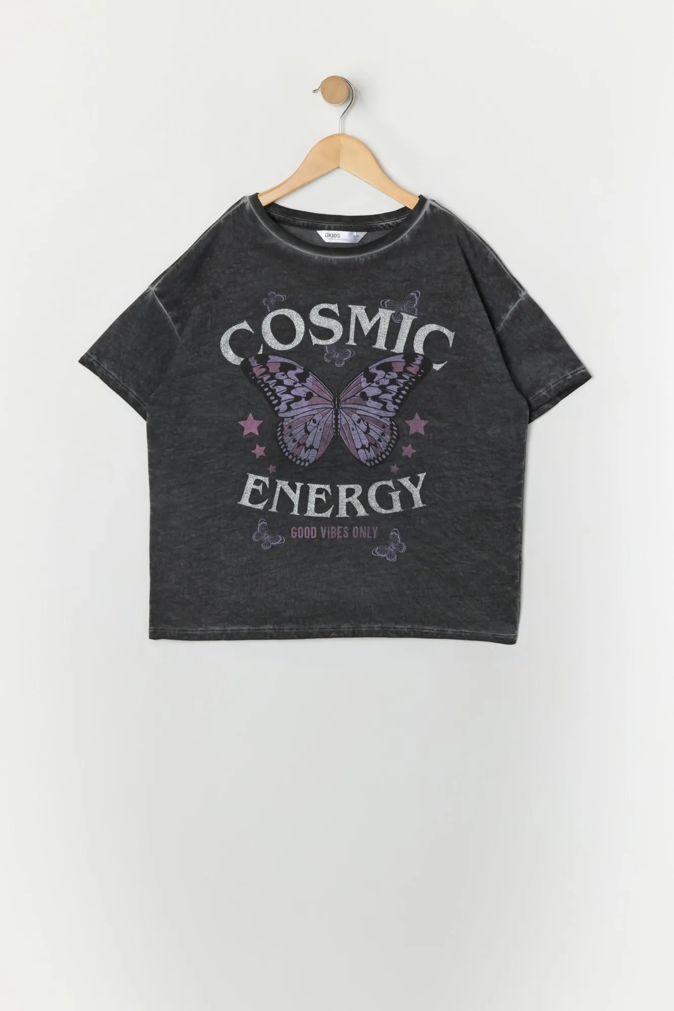Girls Cosmic Energy Graphic Washed Oversized T-Shirt sold by Urban Planet