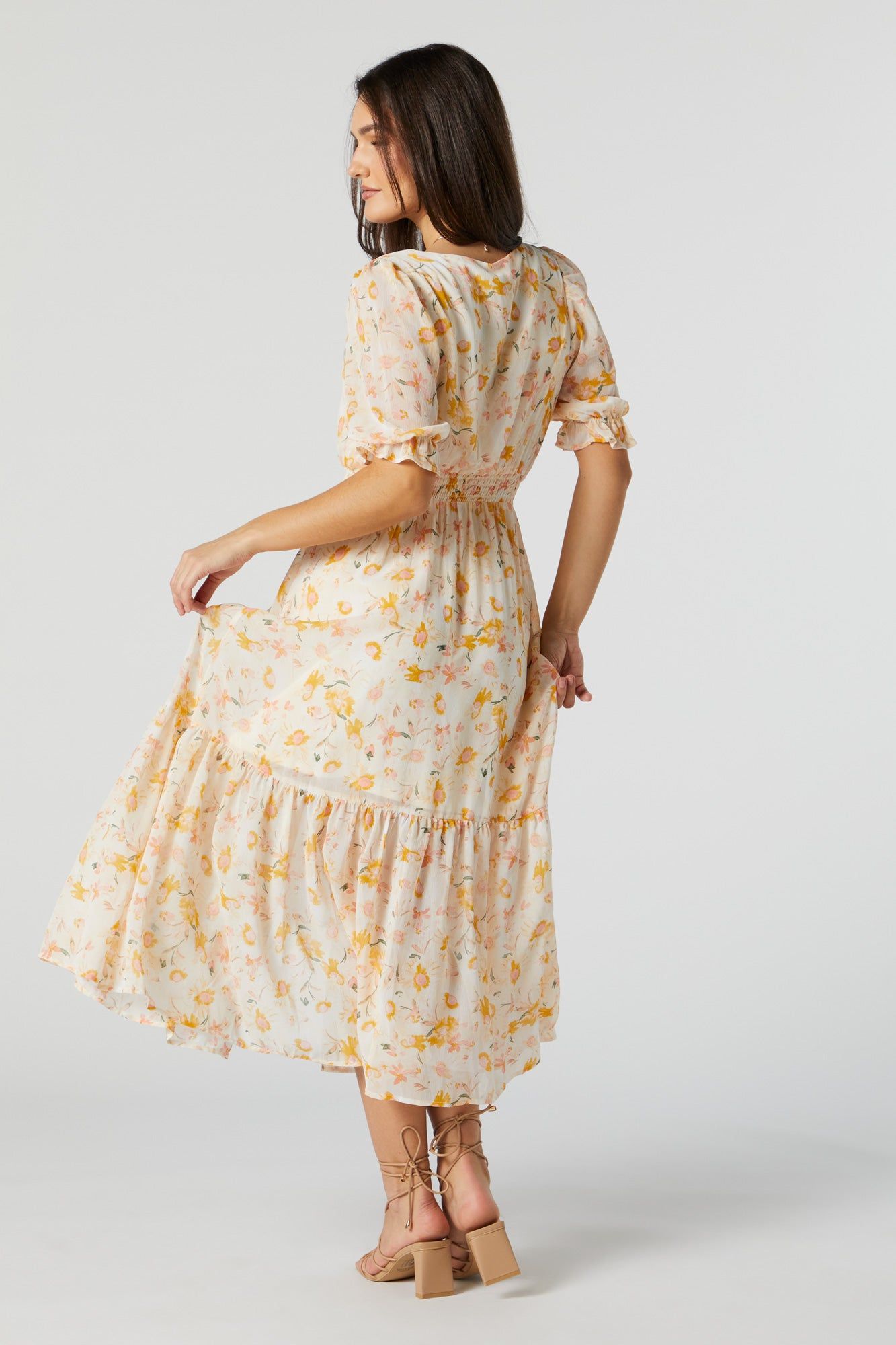 Chiffon V-Neck Buttoned Midi Dress sold by Urban Planet product image thumbnail 2