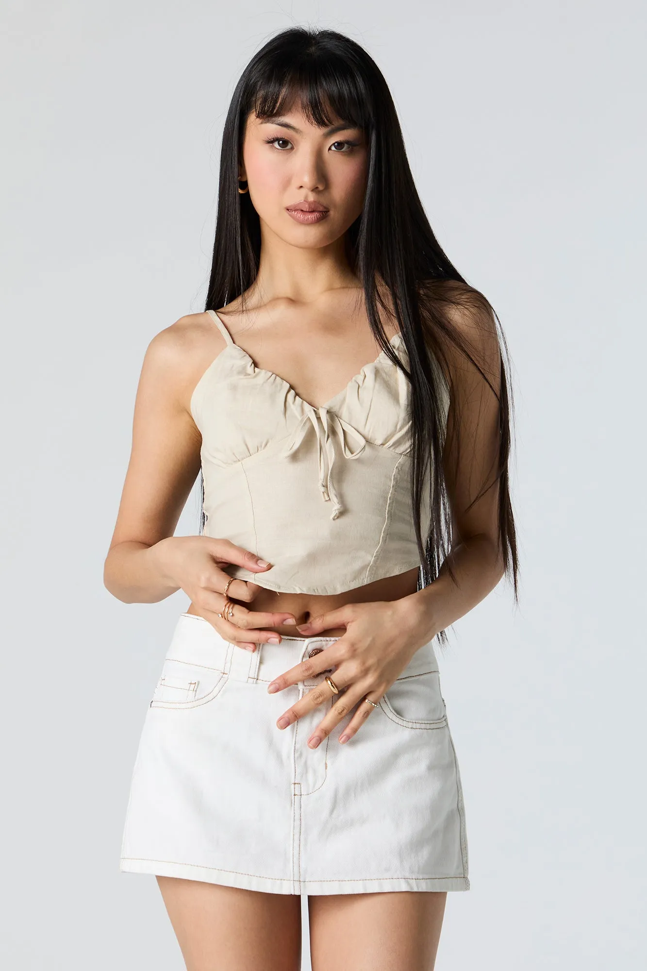 V-Neck Milkmaid Tank sold by Urban Planet product image thumbnail 2