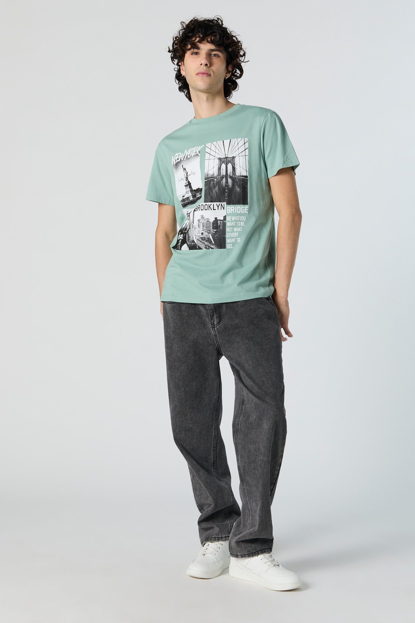 Brooklyn Bridge Graphic T-Shirt sold by Urban Planet product image thumbnail 4