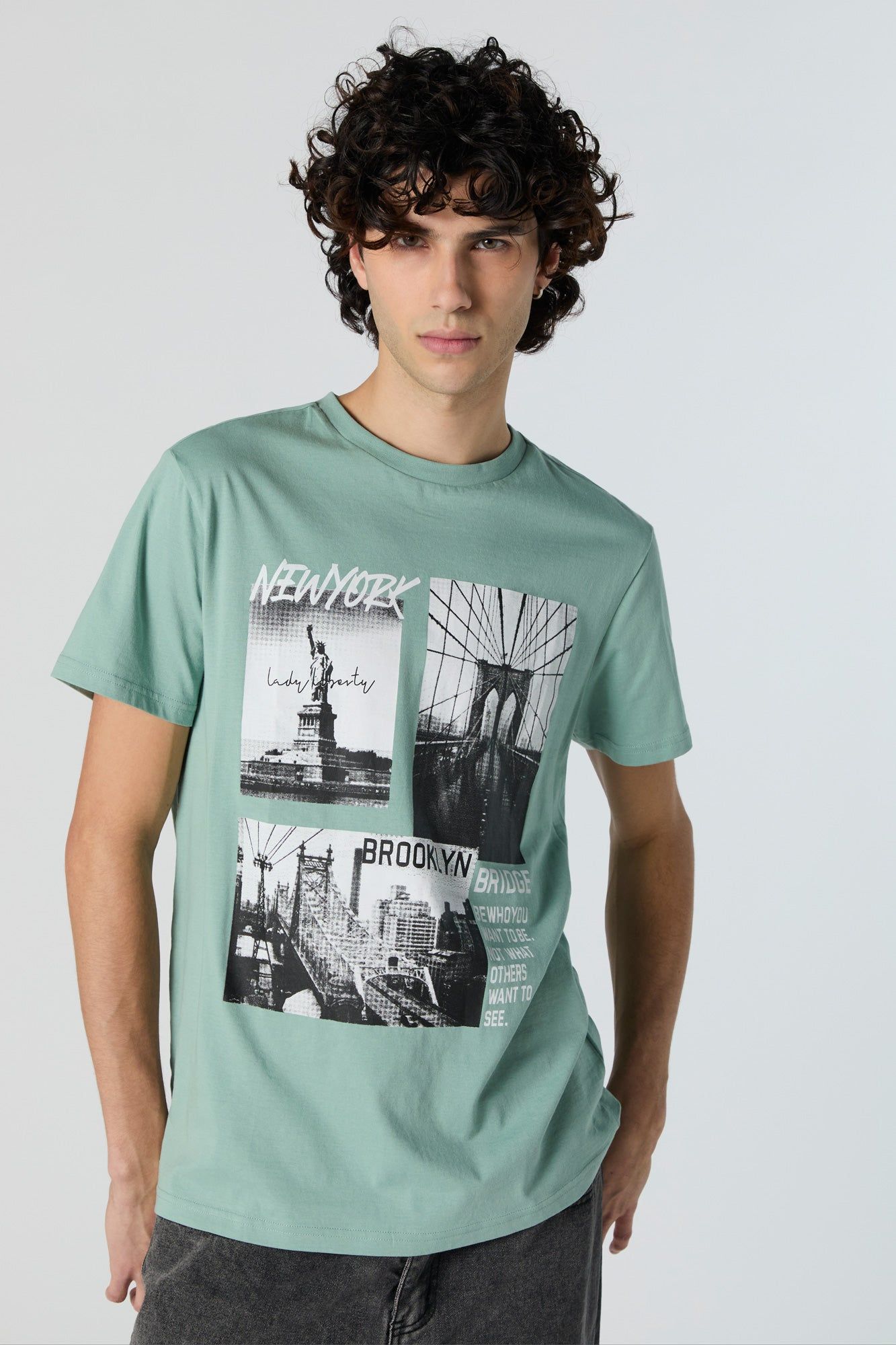 Brooklyn Bridge Graphic T-Shirt sold by Urban Planet product image thumbnail 2