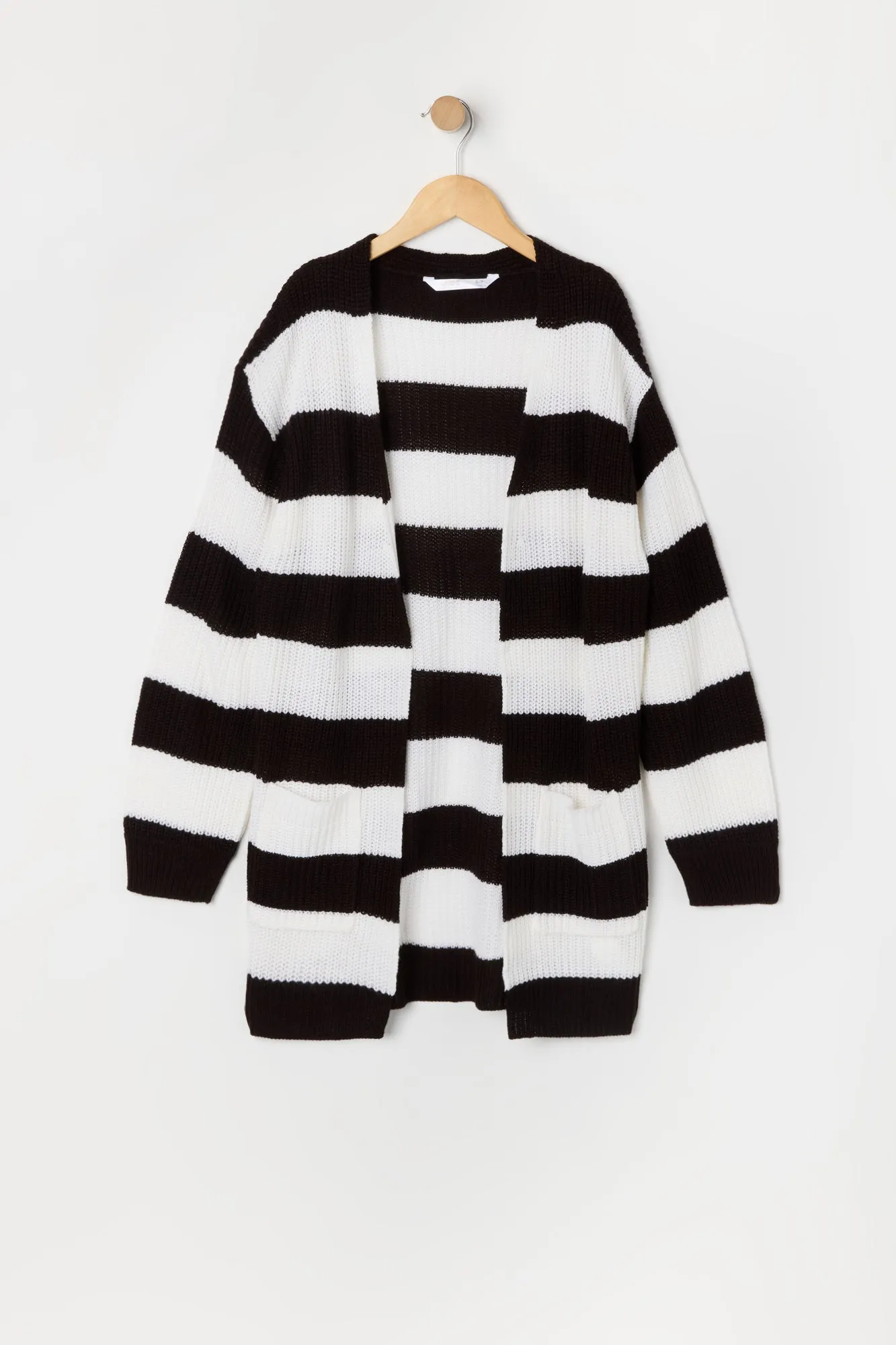 Girls Striped Knit Longline Cardigan sold by Urban Planet product image thumbnail 5
