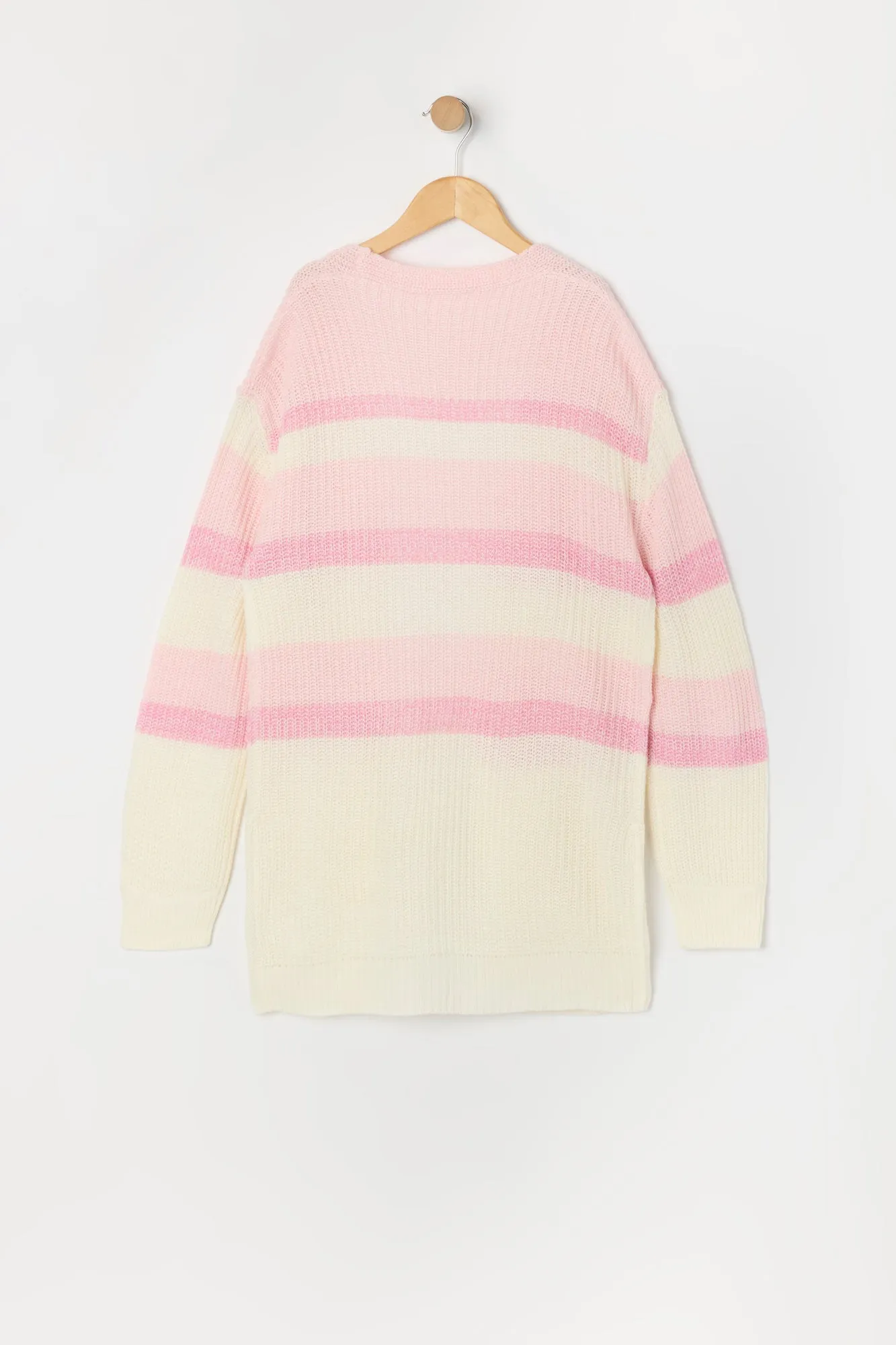 Girls Striped Knit Longline Cardigan sold by Urban Planet product image thumbnail 4