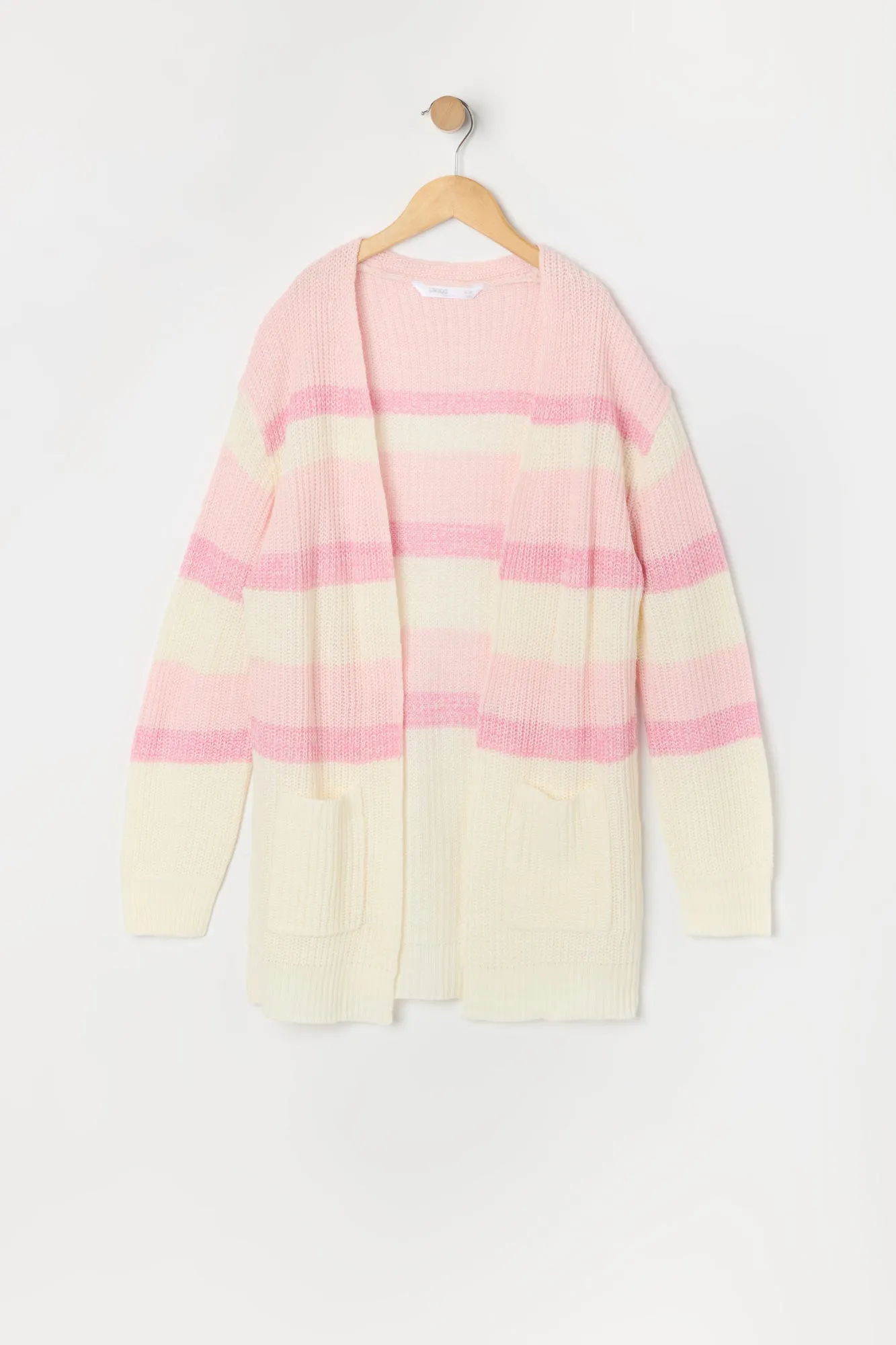 Girls Striped Knit Longline Cardigan sold by Urban Planet product image thumbnail 3