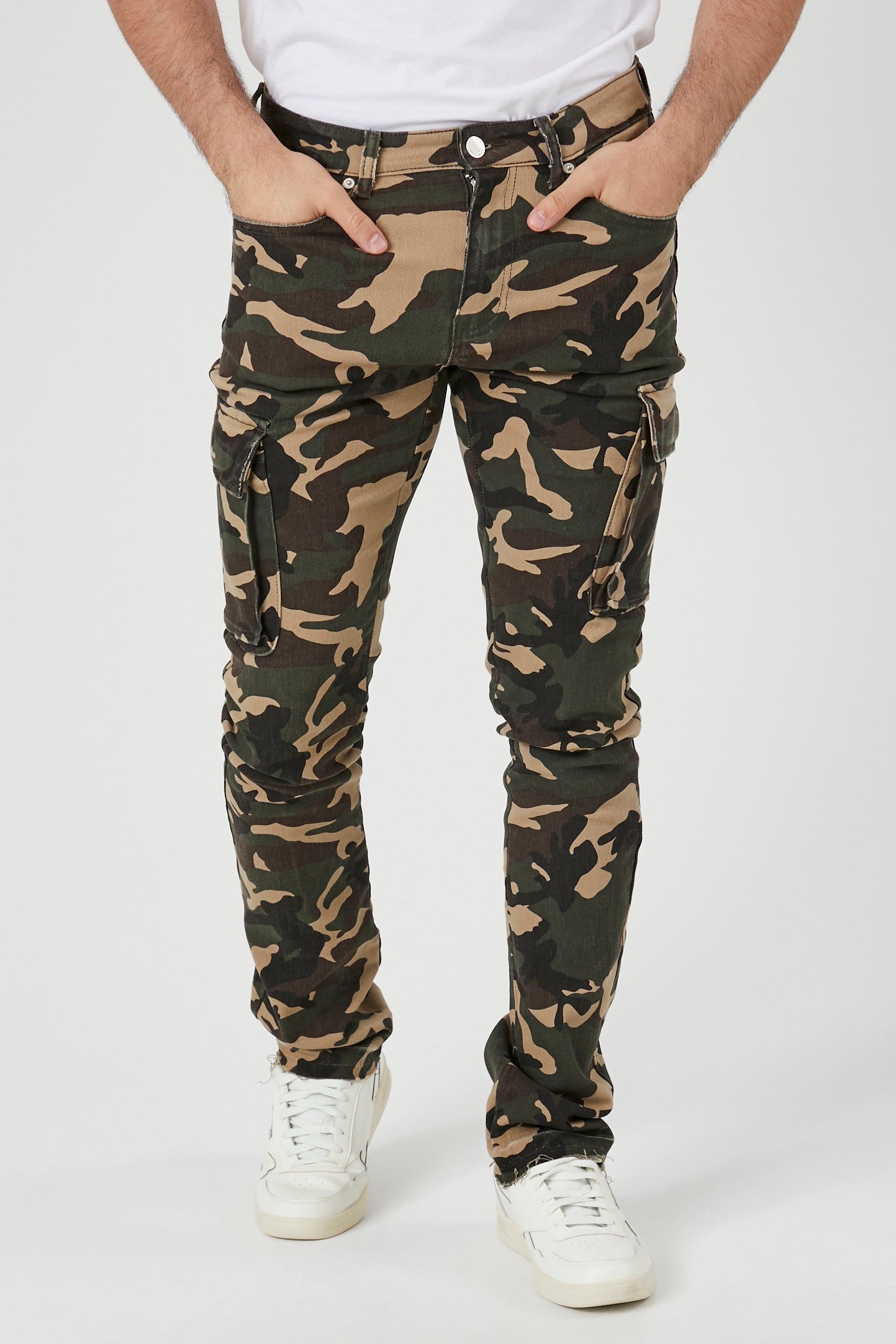 Camo Print Cargo Skinny Jean sold by Urban Planet