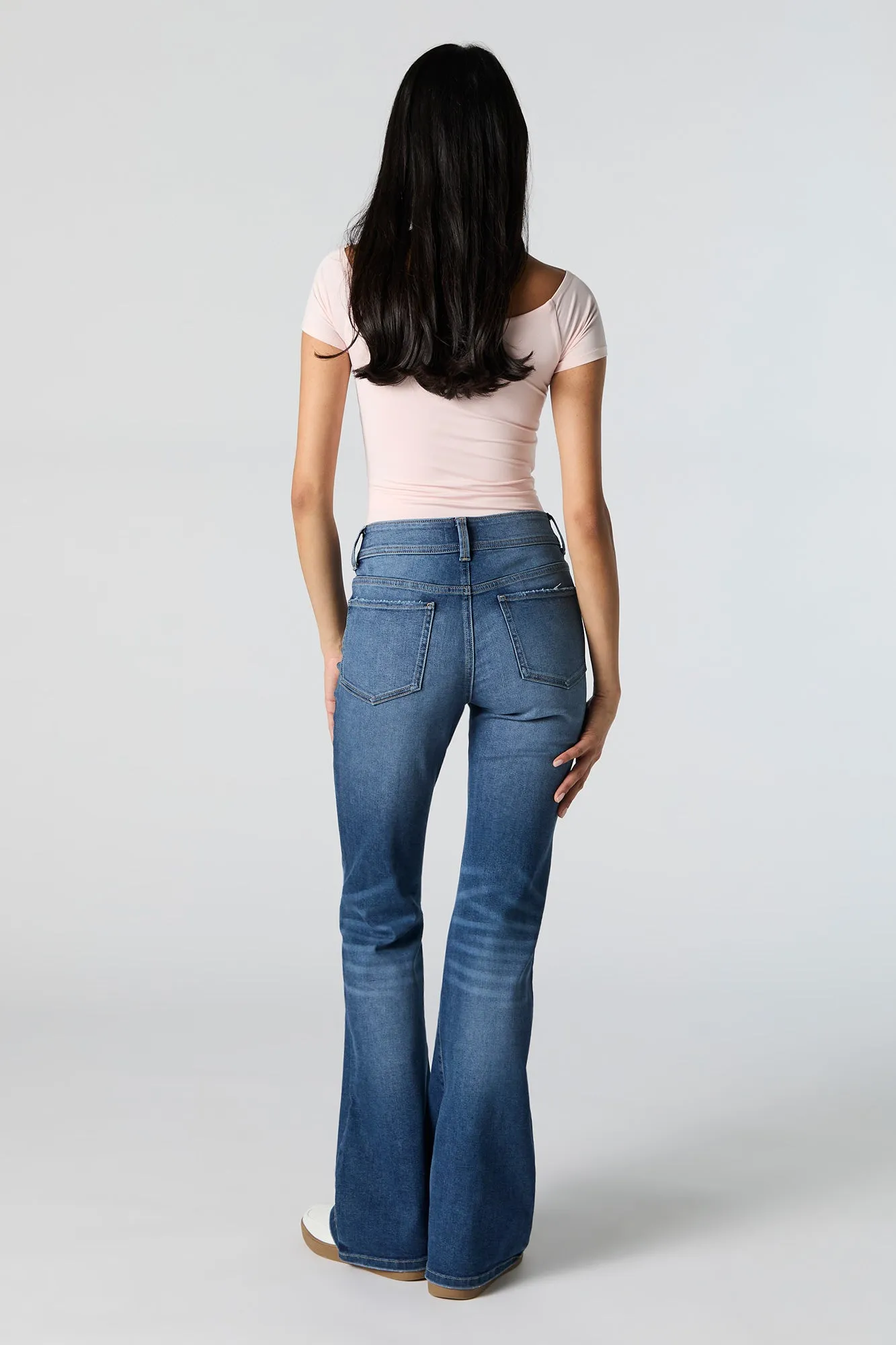 Austin Dark Vintage Wash Low Rise Flare Jean sold by Urban Planet product image thumbnail 3