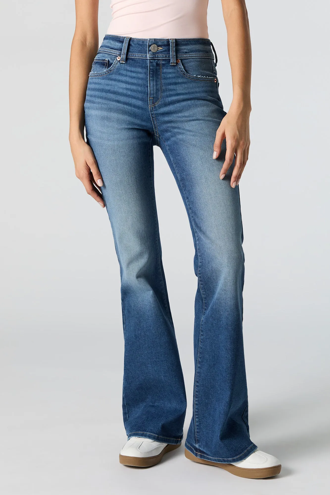 Austin Dark Vintage Wash Low Rise Flare Jean sold by Urban Planet product image thumbnail 2