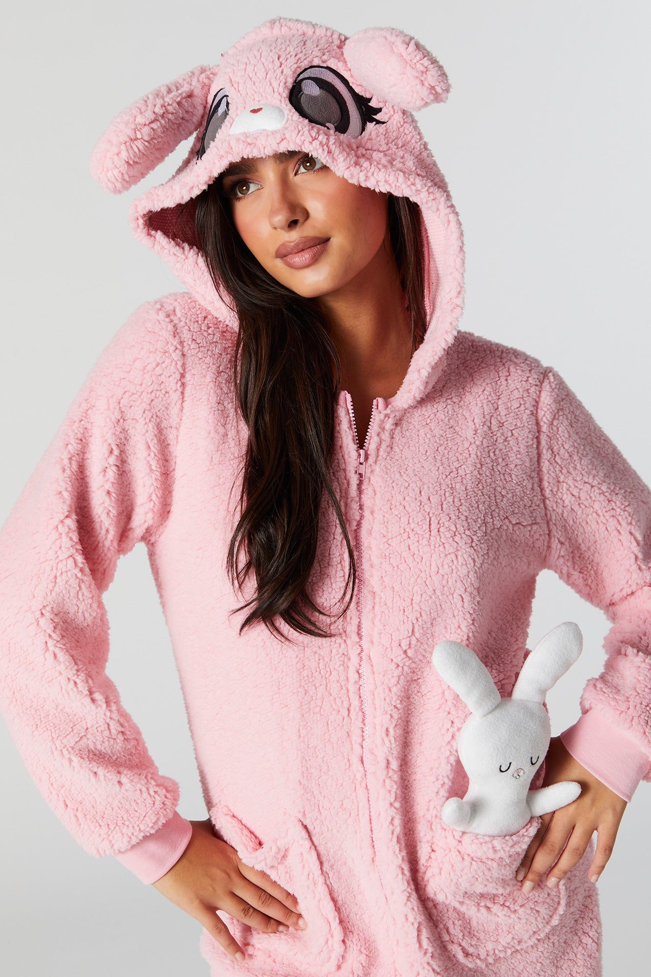 トップス katie BUNNY  DOLL  hood Plush 3D Bunny Onesie | Parallel