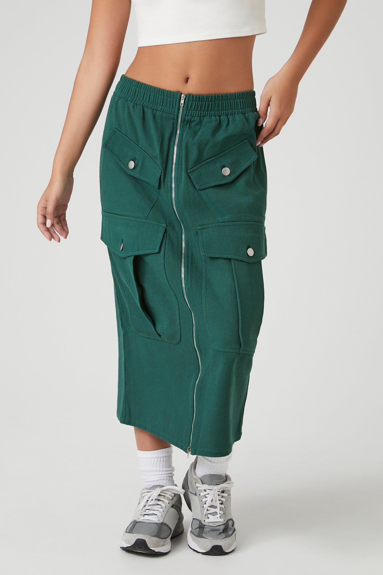 Zip Front Cargo Midi Skirt sold by Urban Planet product image thumbnail 2