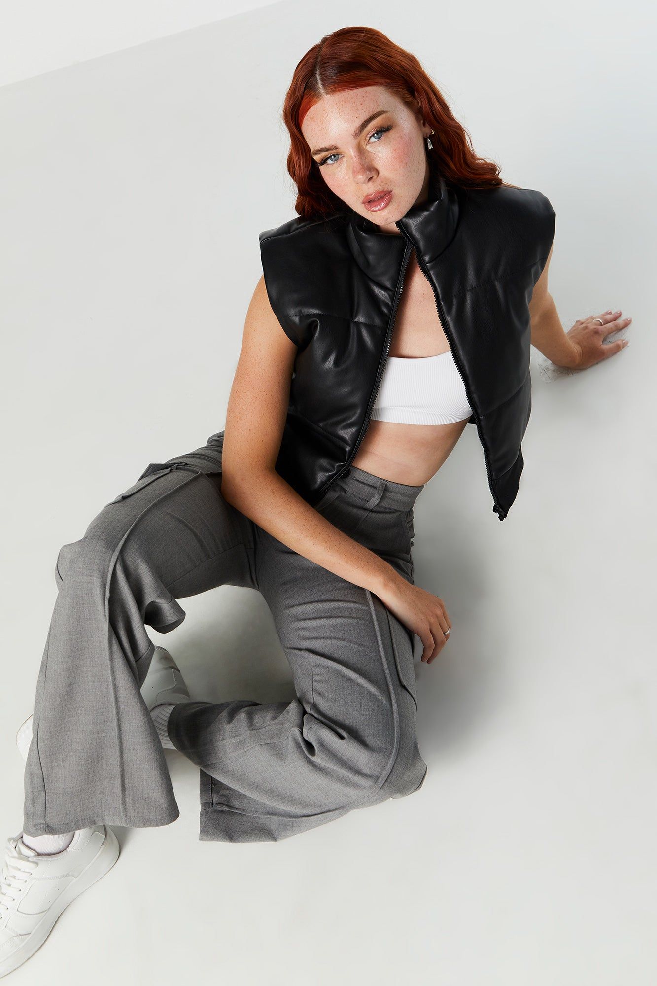 Nylon Cropped Vest sold by Urban Planet