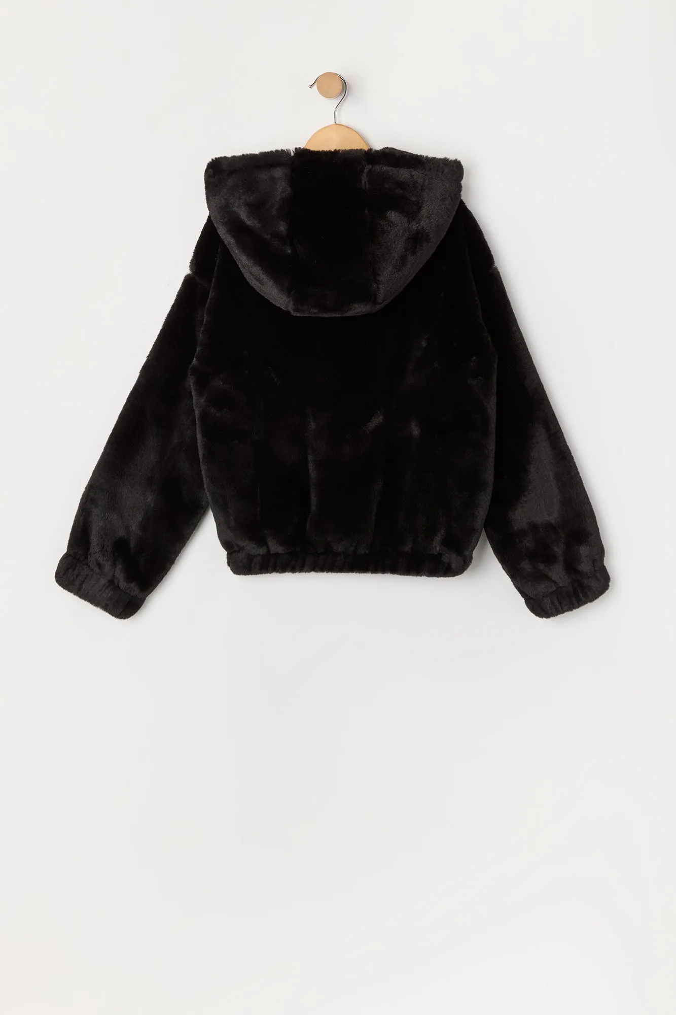 Girls Faux Fur Zip Up Jacket sold by Urban Planet product image thumbnail 4