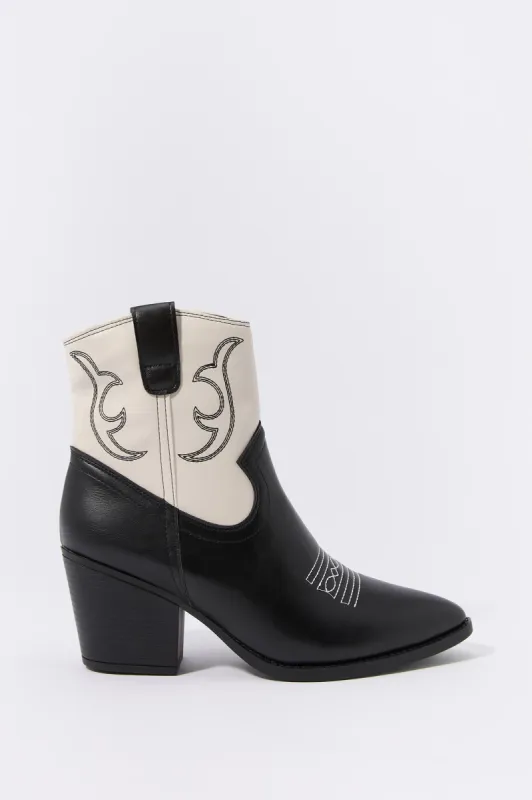 Faux Leather Cowboy Ankle Boot sold by Urban Planet