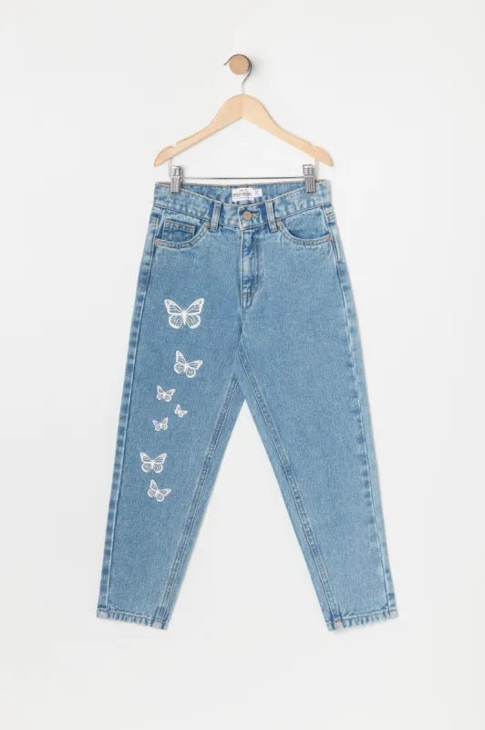 Girls Beverly Hills Butterfly Print Denim Jean sold by Urban Planet