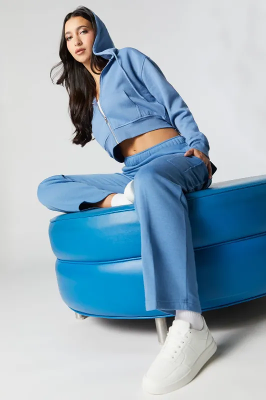 Fleece Wide Leg Cargo Pant sold by Urban Planet