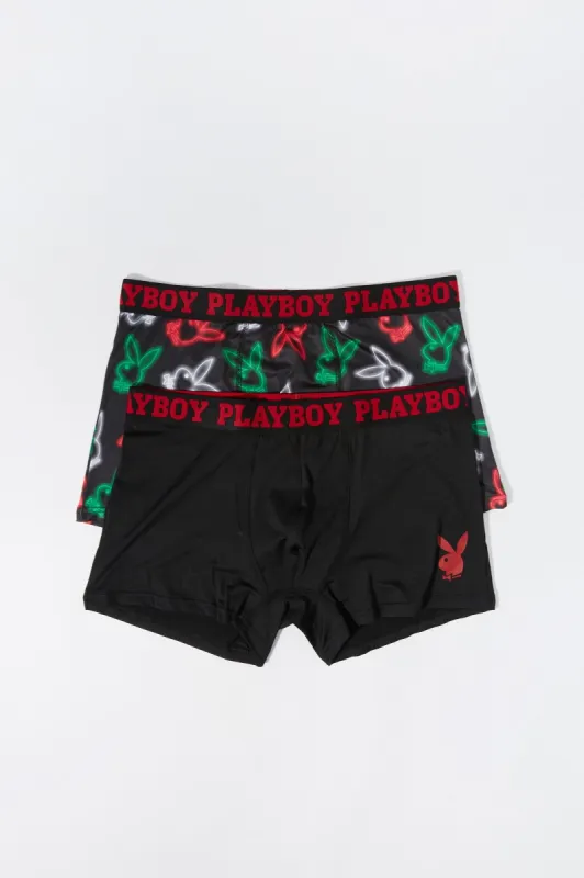 Playboy Red and Green Print Boxer Brief (2 Pack) sold by Urban Planet