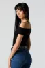 Ribbed Off Shoulder Top sold by Urban Planet