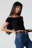 Ribbed Off Shoulder Top sold by Urban Planet