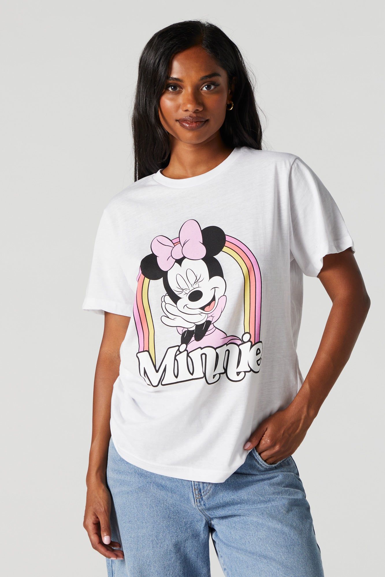 T-shirt de coupe garçonne à imprimé Minnie sold by Urban Planet