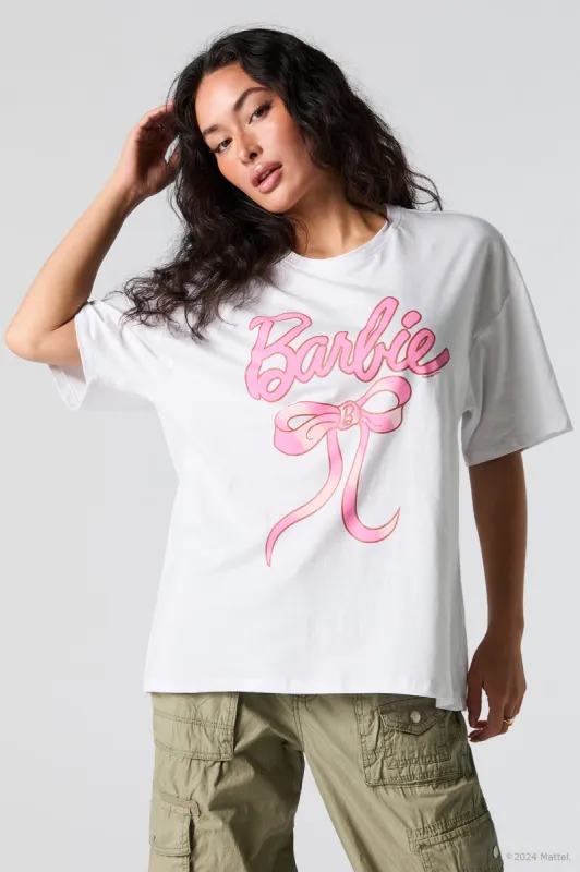 Barbie™ Bow Graphic Boyfriend T-Shirt sold by Urban Planet