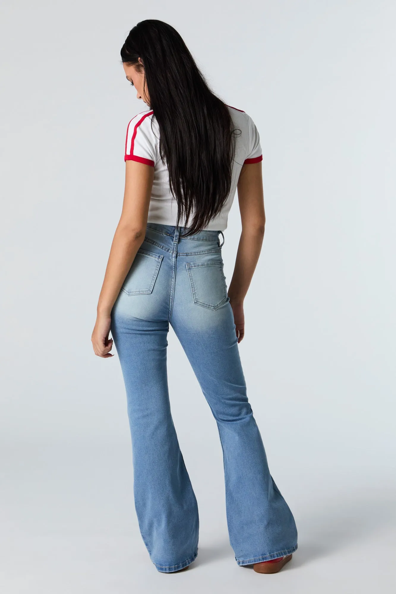 Medium Wash High Rise Flare Jean sold by Urban Planet product image thumbnail 3