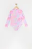 Girls Paint Swirl Print One Piece Rashguard Swimsuit sold by Urban Planet