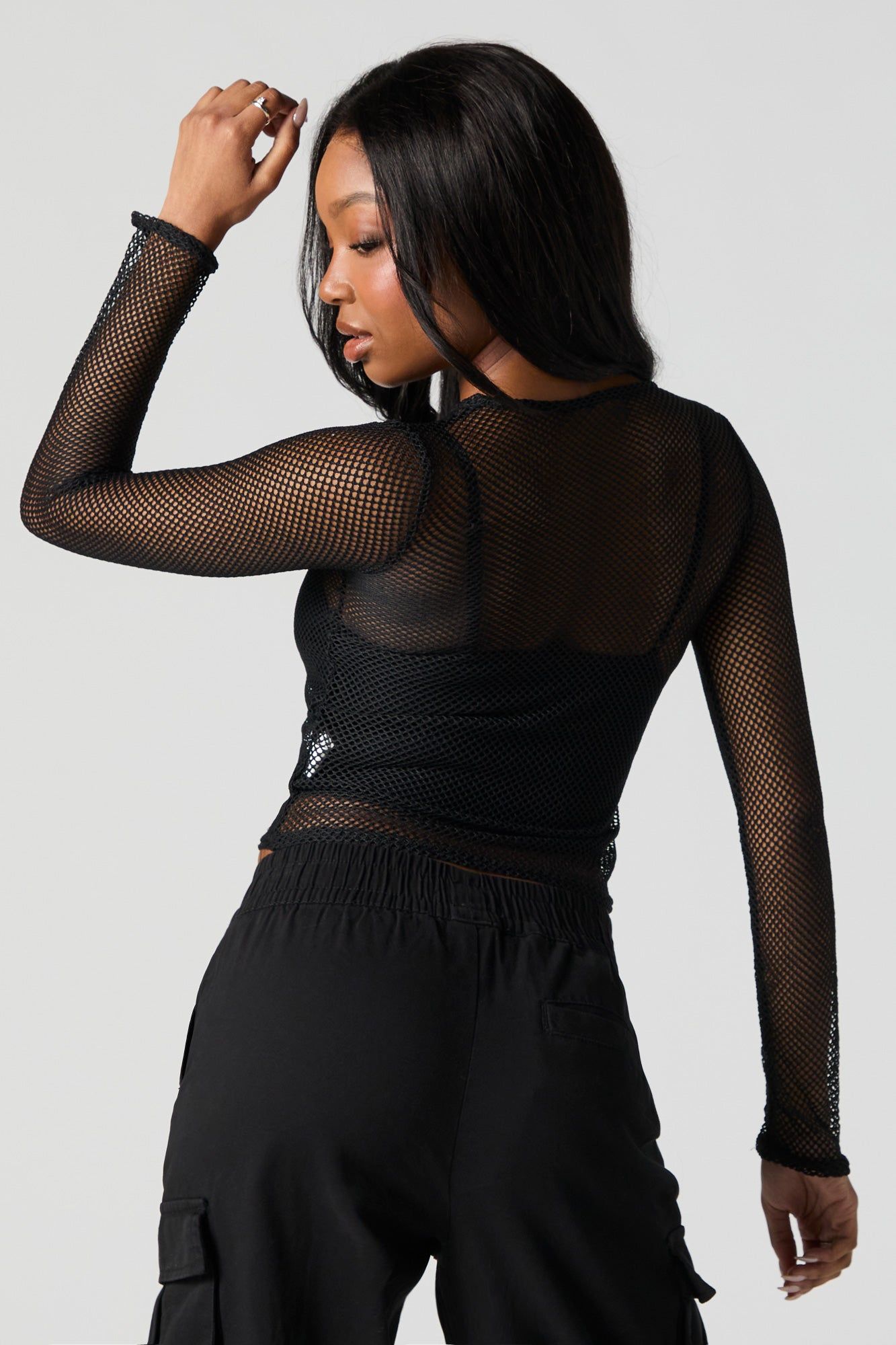 Fishnet Long Sleeve Top sold by Urban Planet product image thumbnail 2