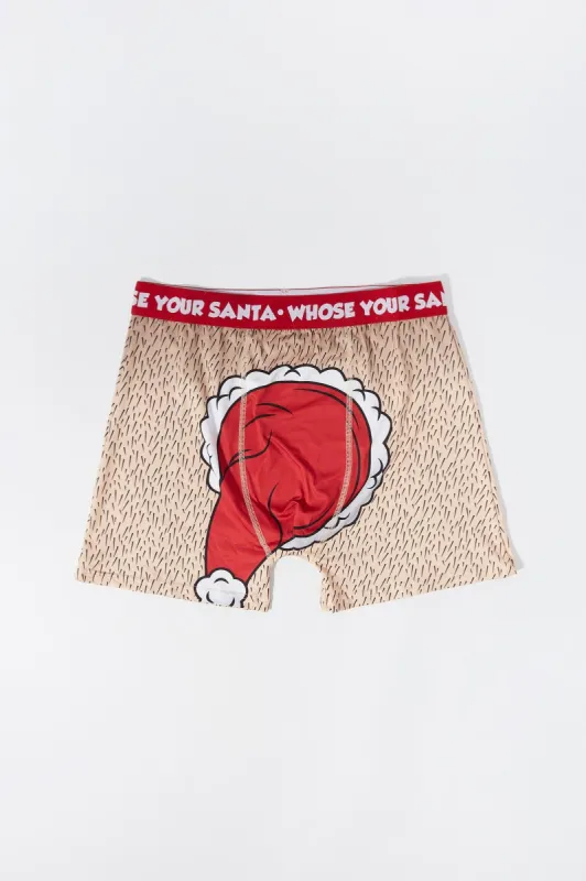 Christmas Whose Your Santa Print Boxer Brief sold by Urban Planet
