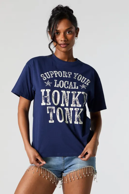 Honky Tonk Graphic Boyfriend T-Shirt sold by Urban Planet