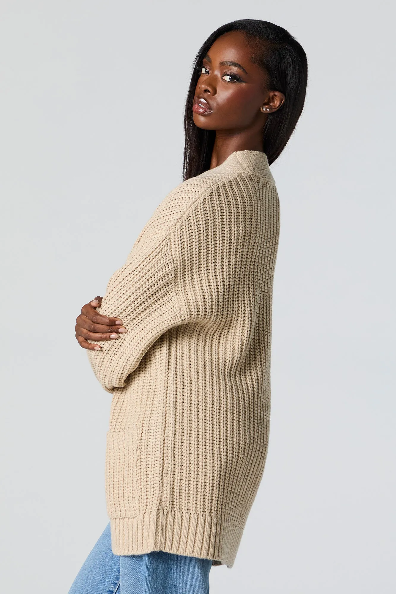 Cardigan ouvert en tricot épais sold by Urban Planet product image thumbnail 2