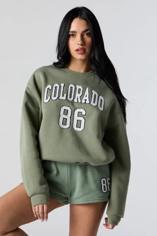 Colorado Chenille Embroidered Fleece Sweatshirt sold by Urban Planet