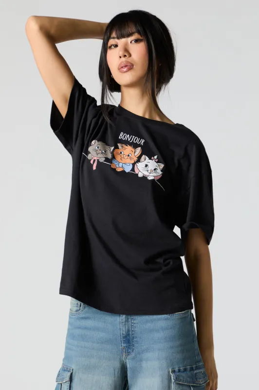 Bonjour Aristocats Graphic Boyfriend T-Shirt sold by Urban Planet