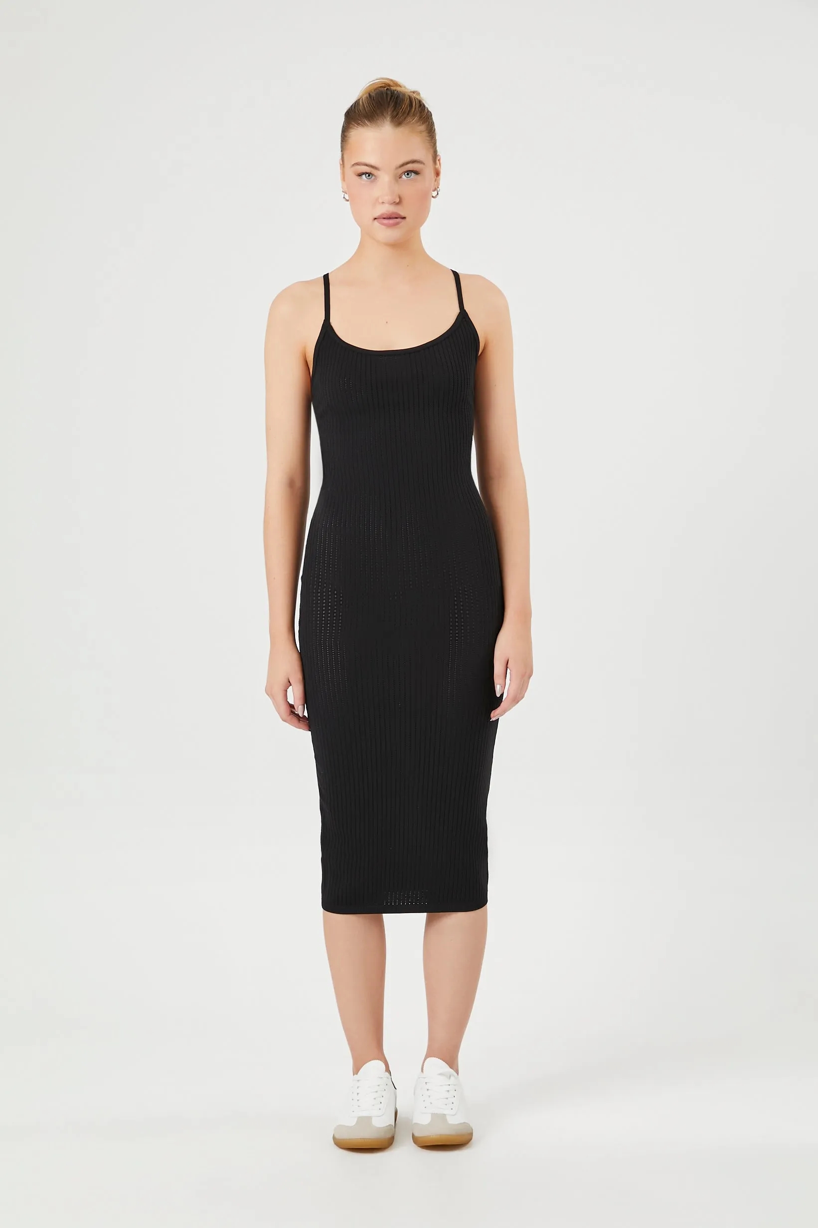 Robe midi à bretelles croisées en tricot côtelé sold by Urban Planet