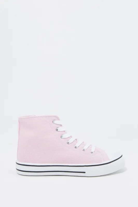 Girls Canvas High Top Lace Up Sneaker sold by Urban Planet