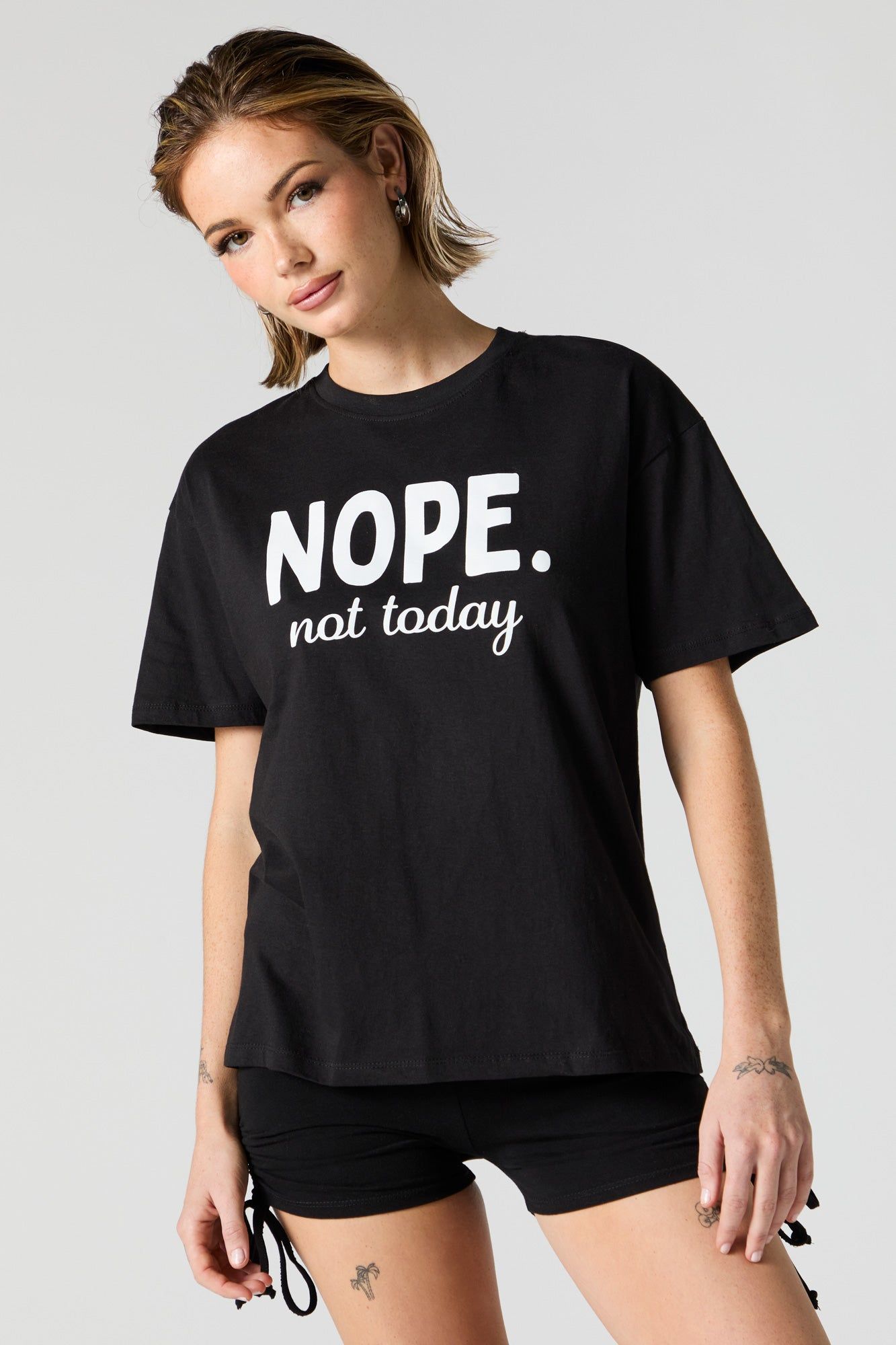 Nope. Not Today Graphic Boyfriend T-Shirt sold by Urban Planet product image thumbnail 2