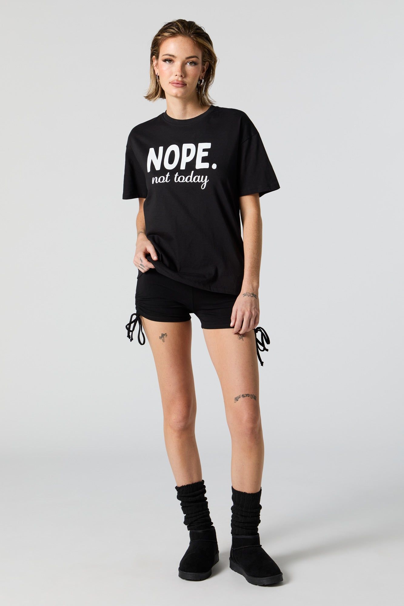 Nope. Not Today Graphic Boyfriend T-Shirt sold by Urban Planet product image thumbnail 3