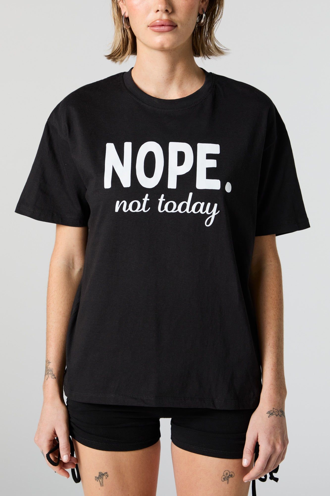 Nope. Not Today Graphic Boyfriend T-Shirt sold by Urban Planet