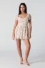 White Floral Chiffon Milkmaid Romper sold by Urban Planet