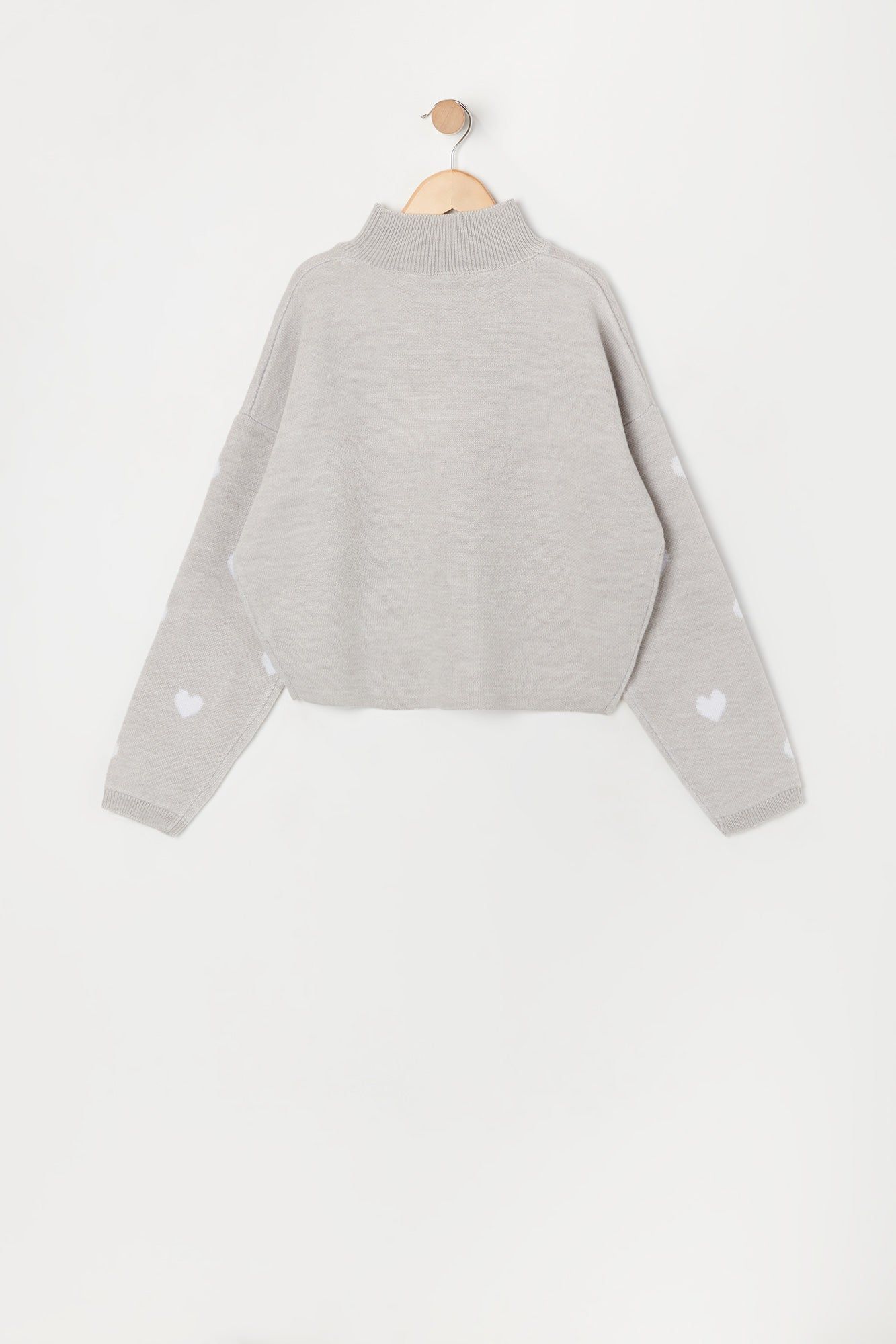 Chandail en tricot à imprimé Coeur avec col cheminée pour fille sold by Urban Planet product image thumbnail 2