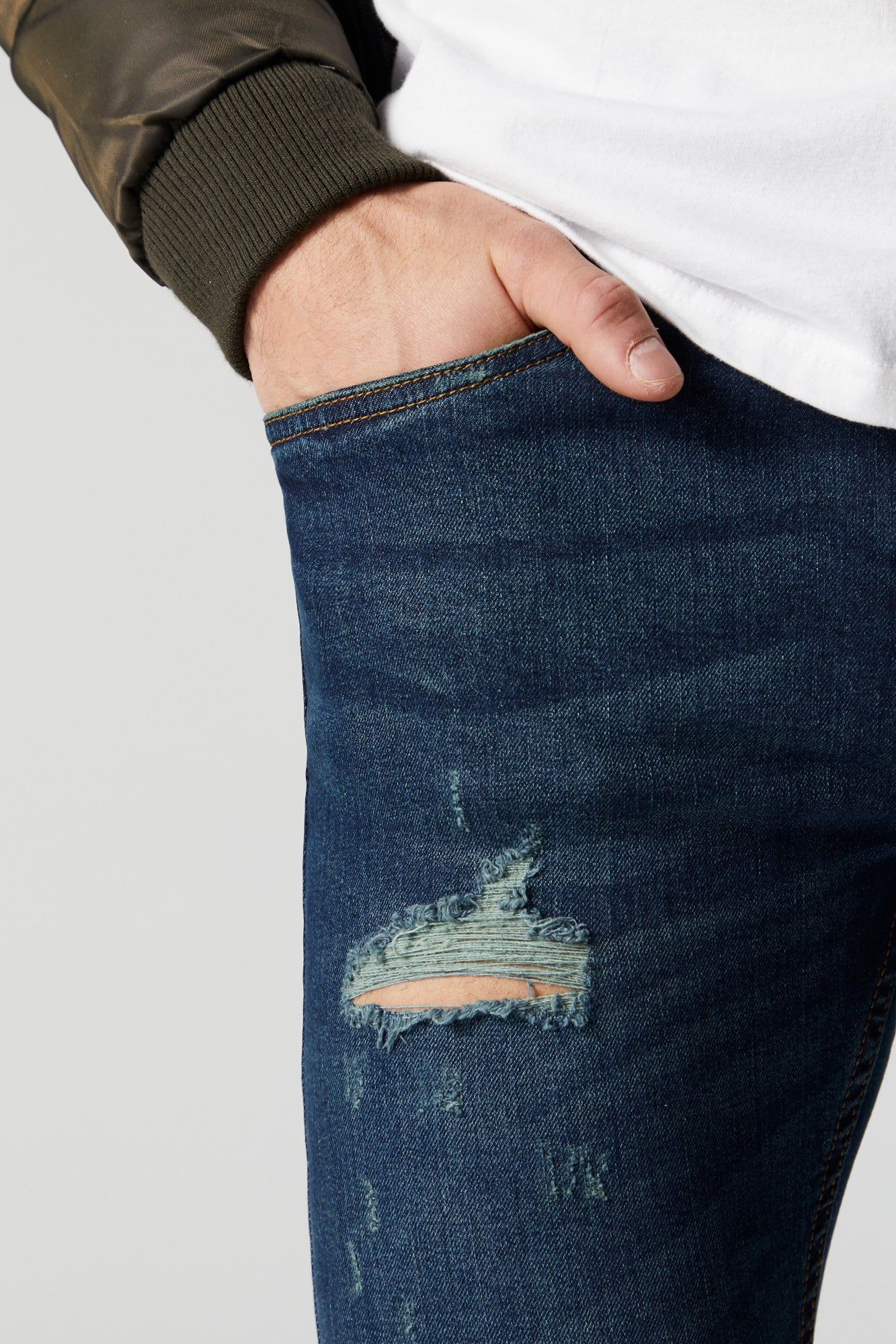 Medium Wash Distressed Skinny Jean sold by Urban Planet product image thumbnail 5