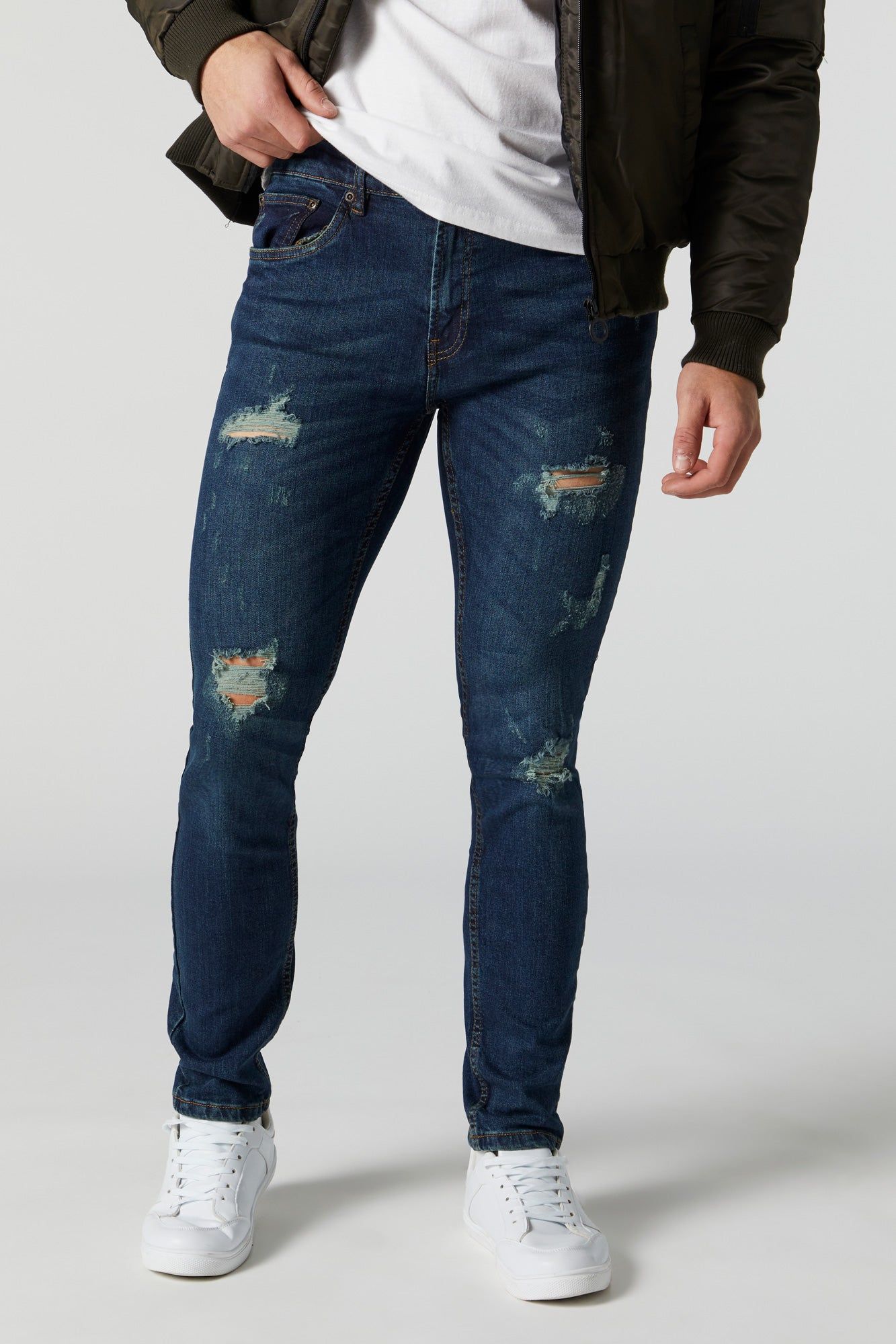 Medium Wash Distressed Skinny Jean sold by Urban Planet product image thumbnail 2
