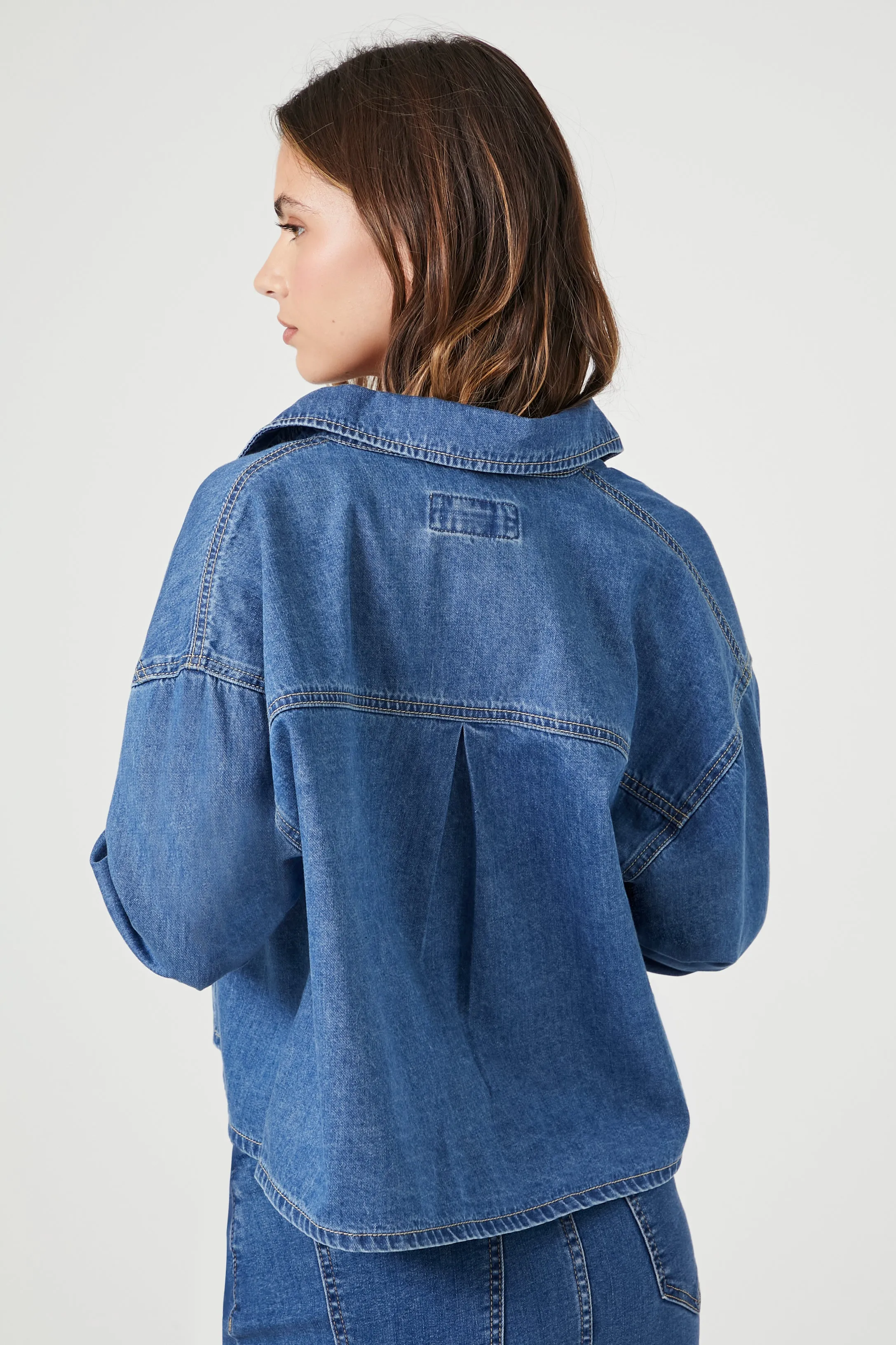 Oversized Denim Button-Up Top sold by Urban Planet product image thumbnail 3