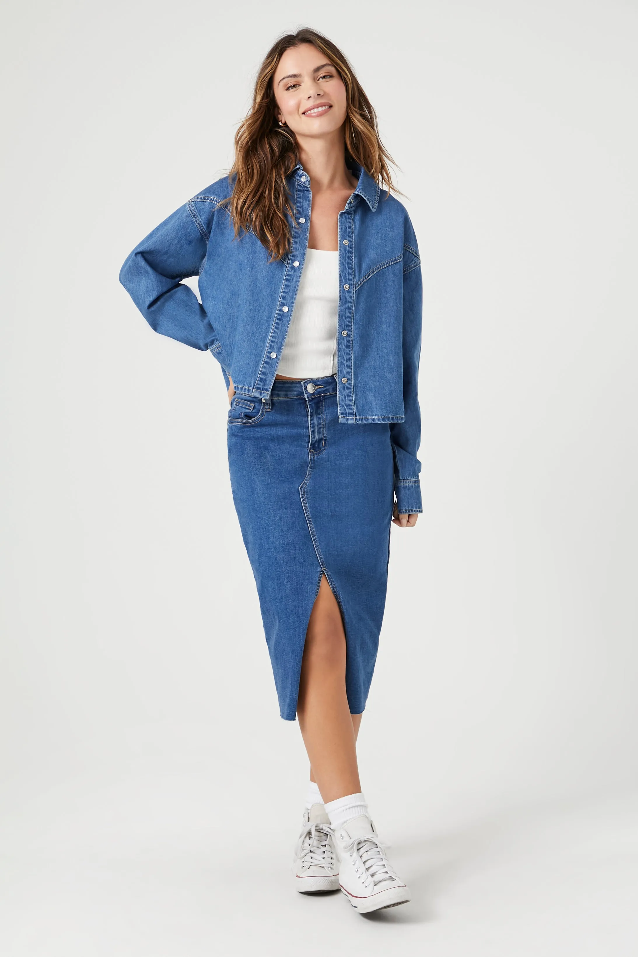 Oversized Denim Button-Up Top sold by Urban Planet product image thumbnail 4