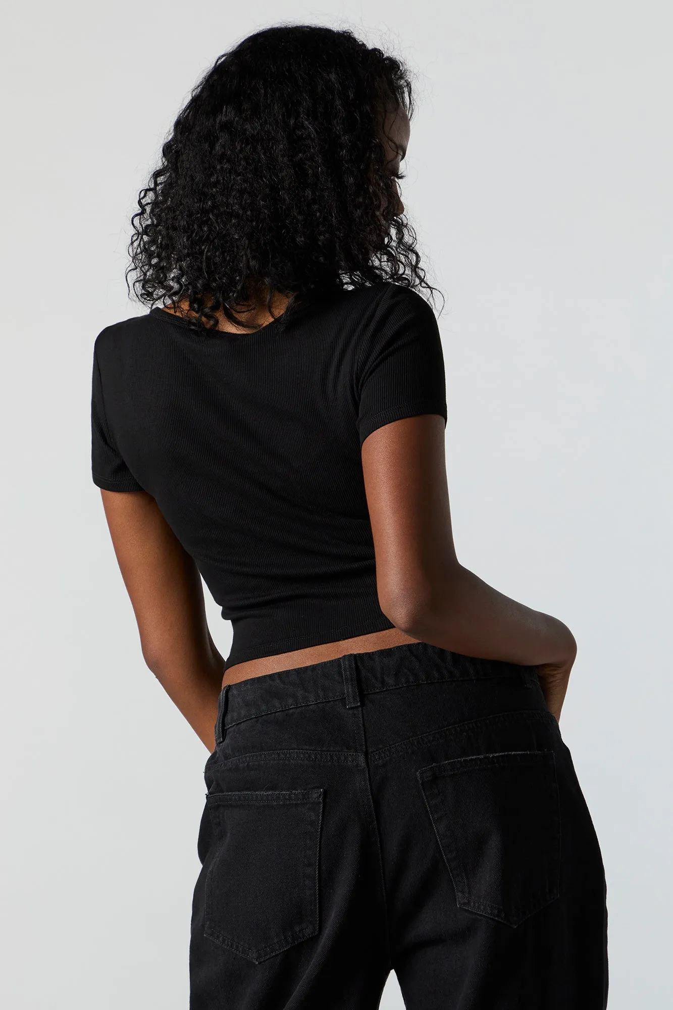 Ribbed Corset T-Shirt sold by Urban Planet product image thumbnail 2