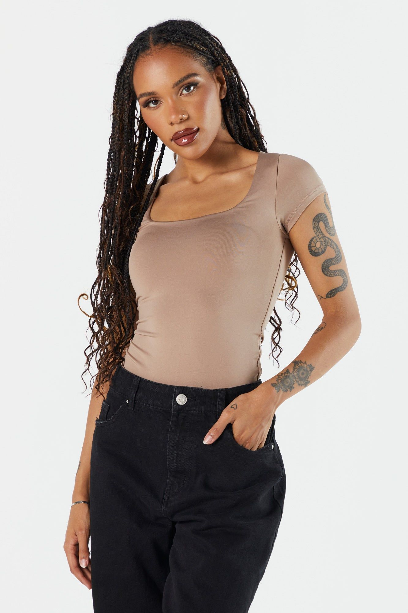 Contour Square Neck Bodysuit sold by Urban Planet