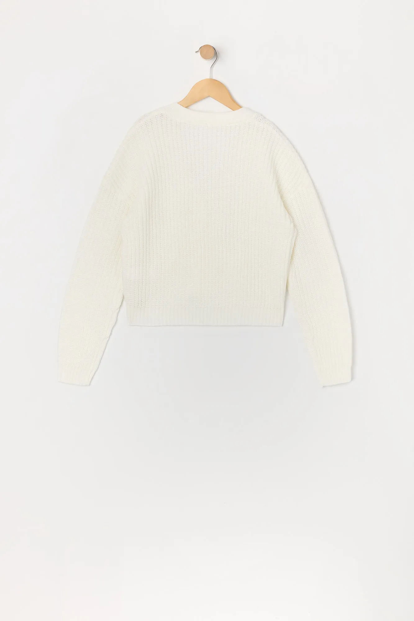 Girls Ribbed Knit Button-Up Sweater sold by Urban Planet product image thumbnail 4